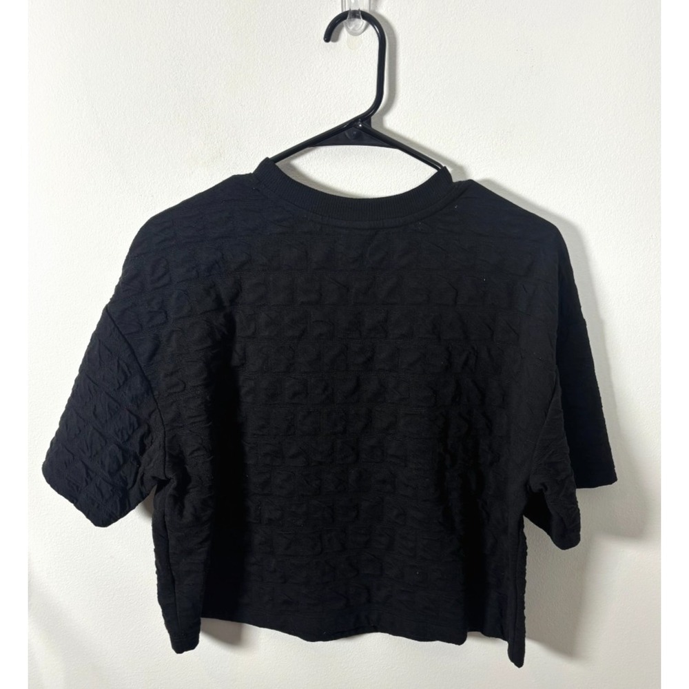 A New Day Women's Size Small Black Crop Top Short Sleeve